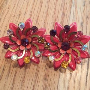 Gorgeous metal pink earrings